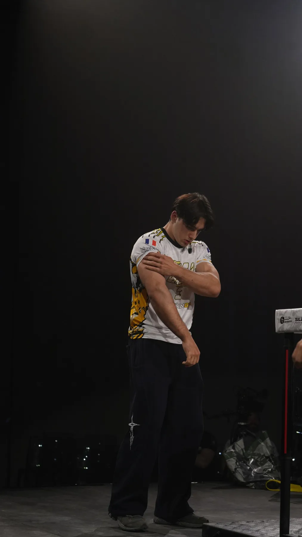 Ethan warming up his arm